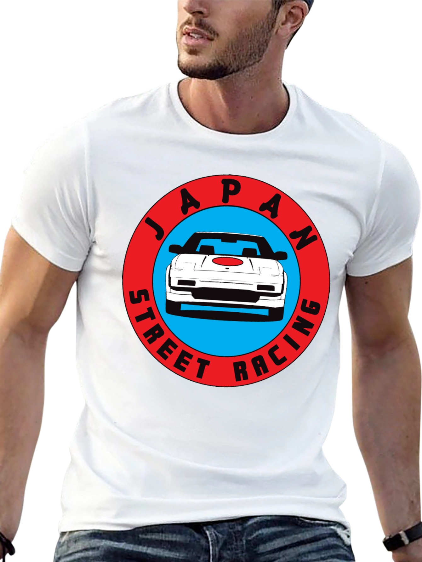 Japan Street Racing Graphic Tee - Black Cotton