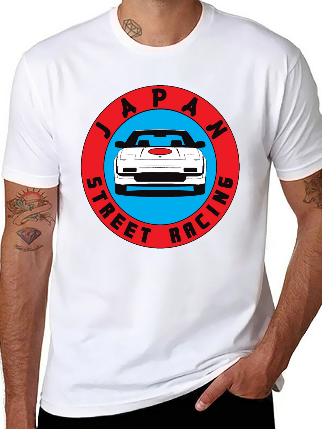 Japan Street Racing Graphic Tee - Black Cotton