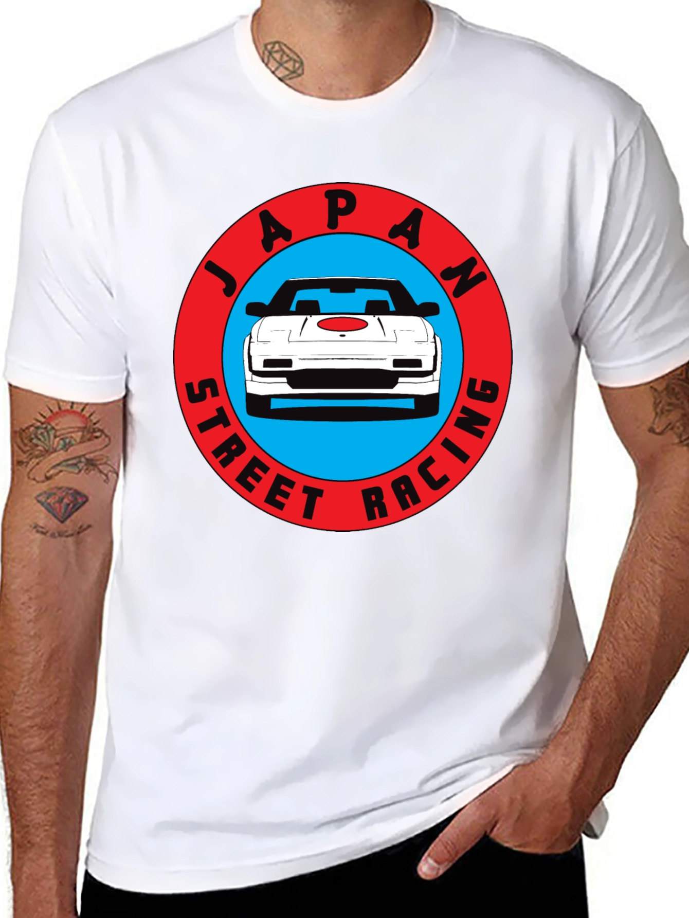 Japan Street Racing Graphic Tee - Black Cotton