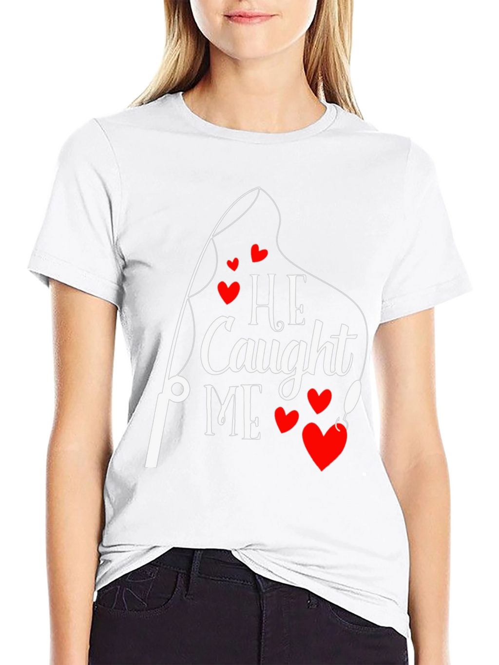 He Caught Me Fishing T-Shirt Valentines Day Gift