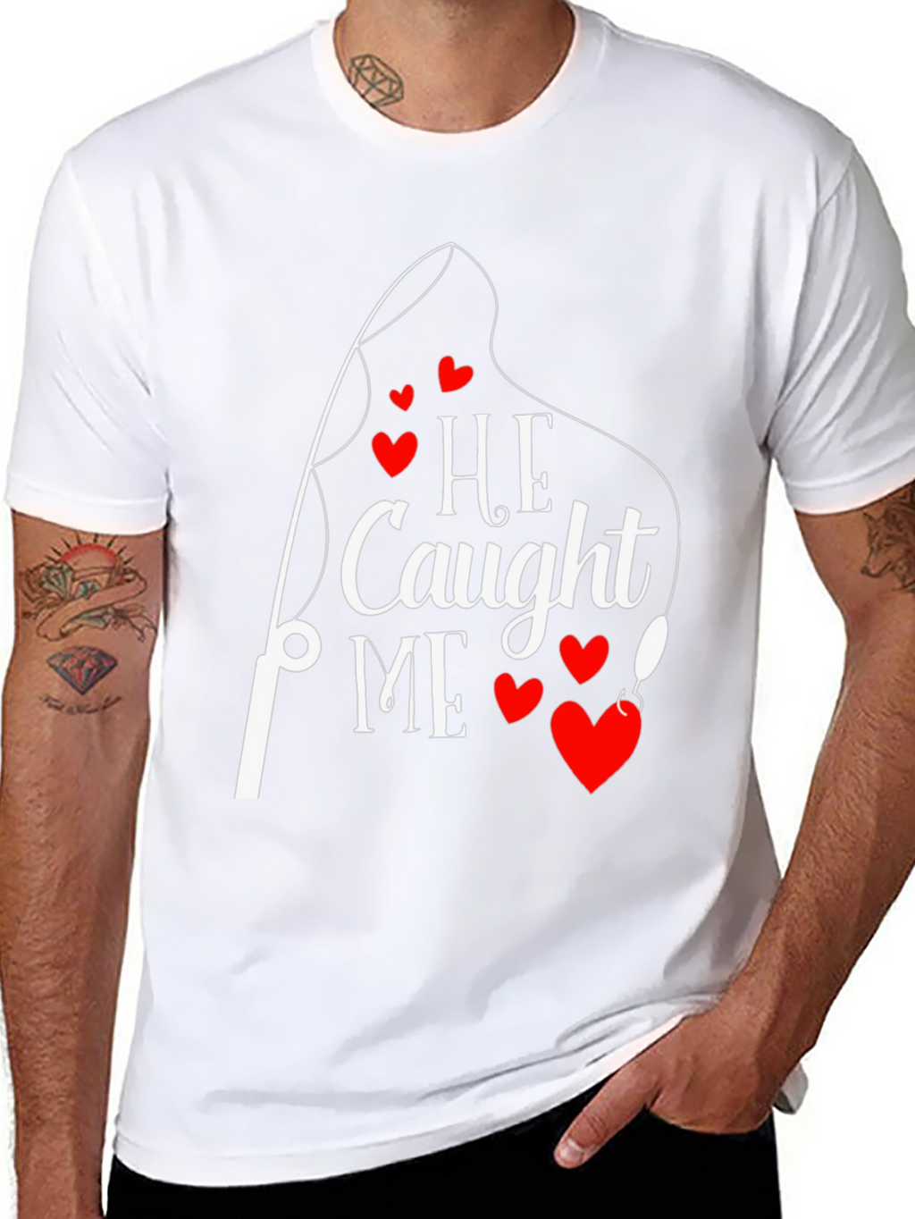 He Caught Me Fishing T-Shirt Valentines Day Gift