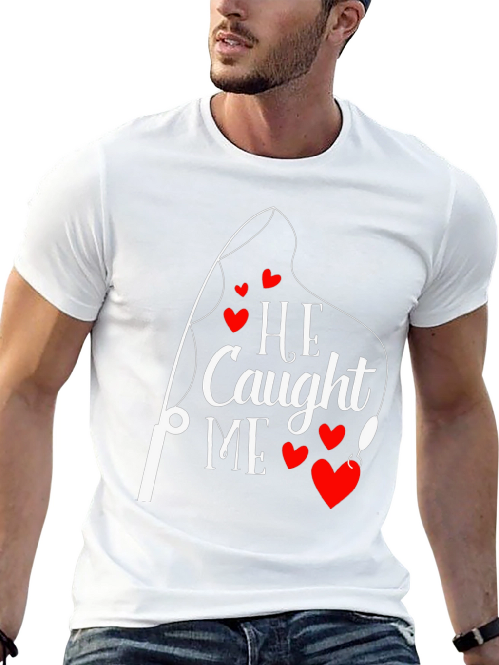 He Caught Me Fishing T-Shirt Valentines Day Gift