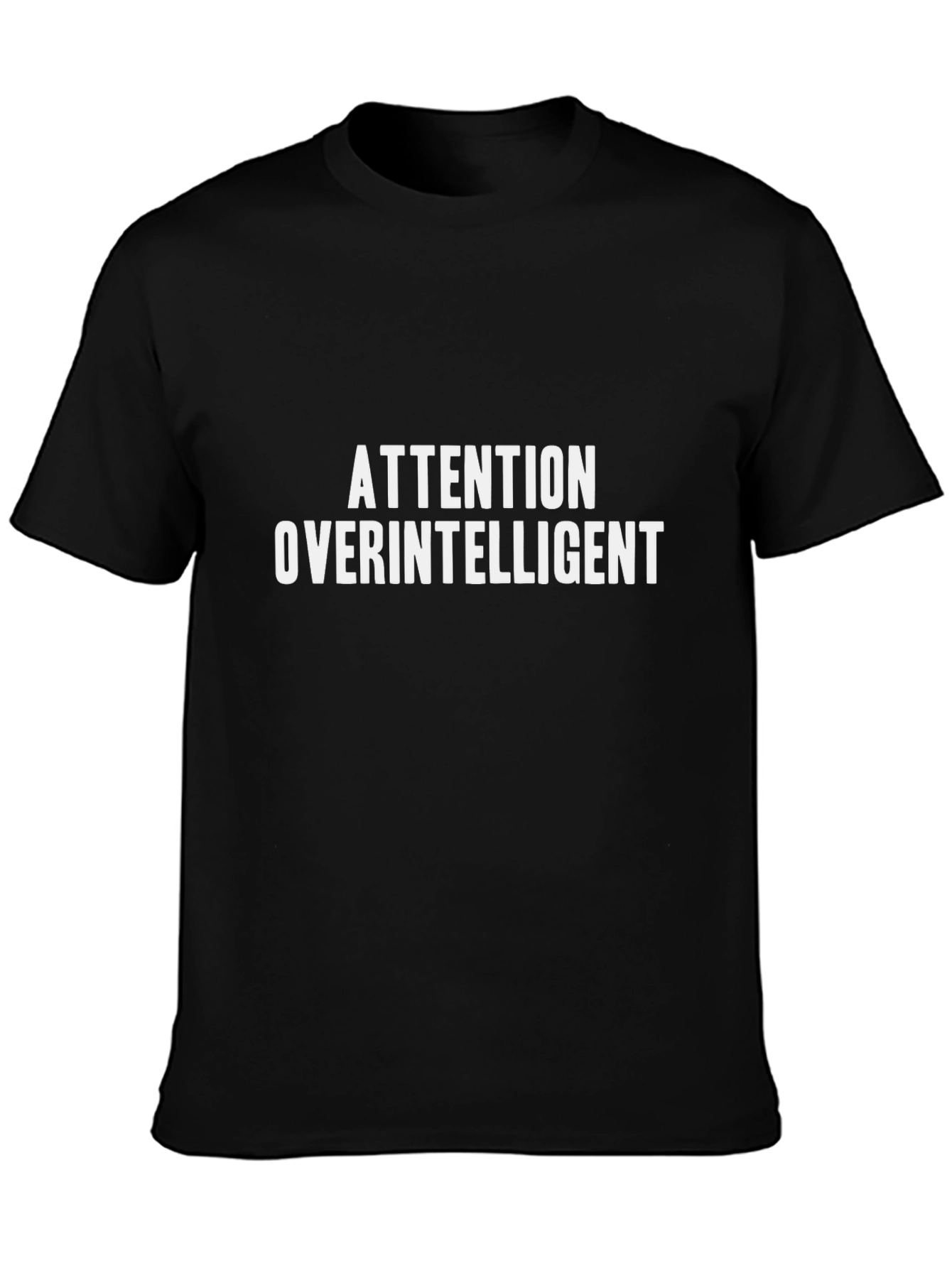 Attention Overintelligent Graphic Tee - Black