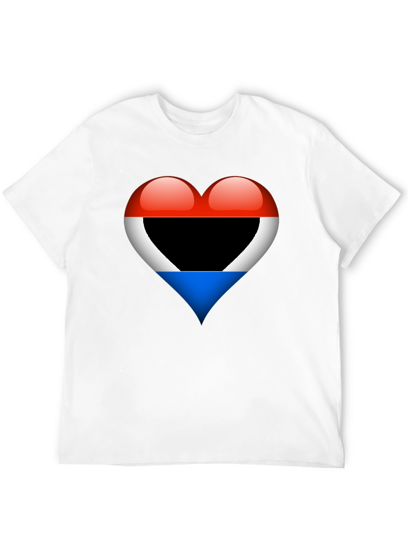 Heart Flag T-Shirt: Red White Blue Design