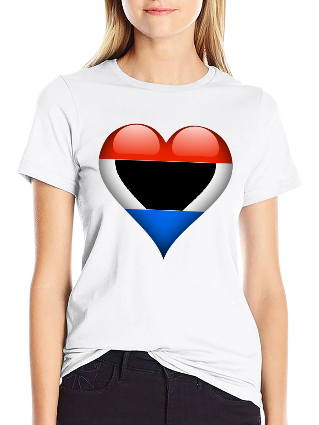 Heart Flag T-Shirt: Red White Blue Design