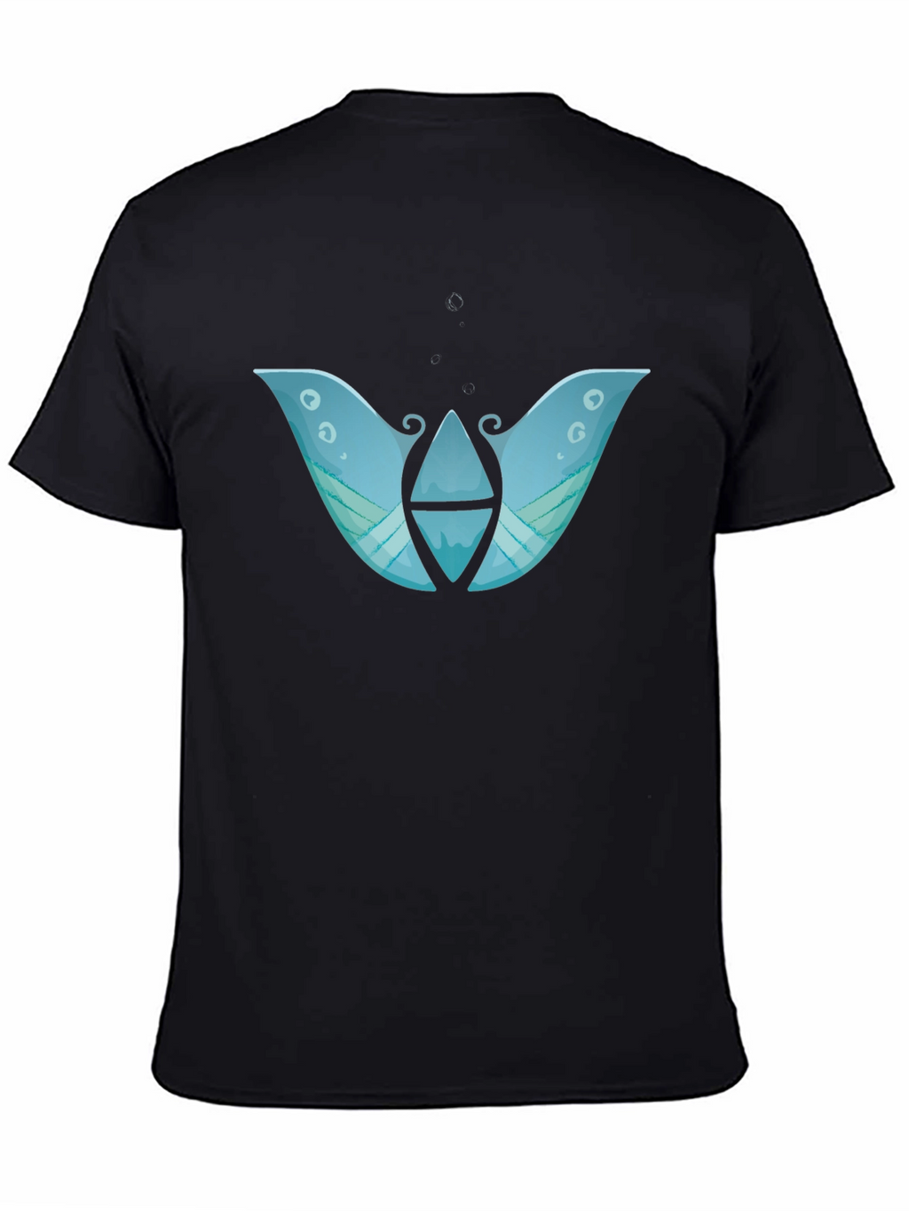 Abstract Blue Graphic Print Black T-Shirt