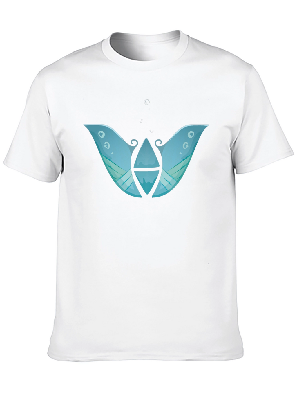 Abstract Blue Graphic Print Black T-Shirt