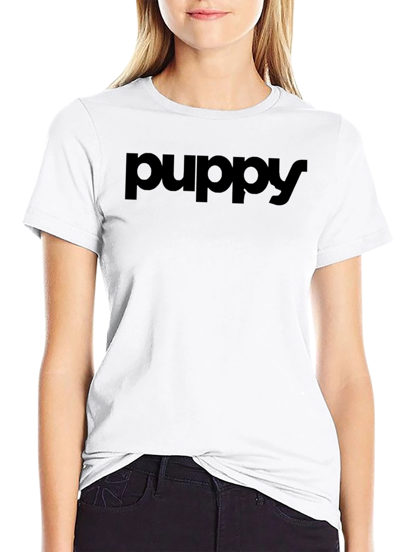 Puppy Black T-Shirt - Casual Style
