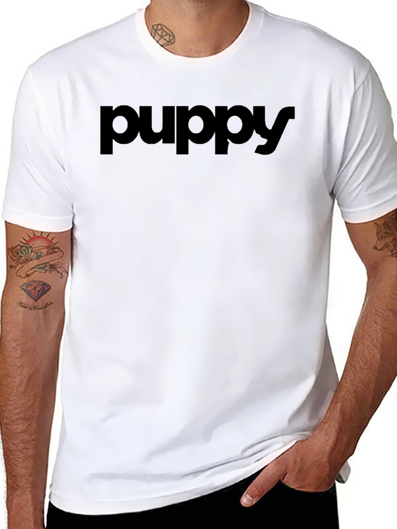 Puppy Black T-Shirt - Casual Style