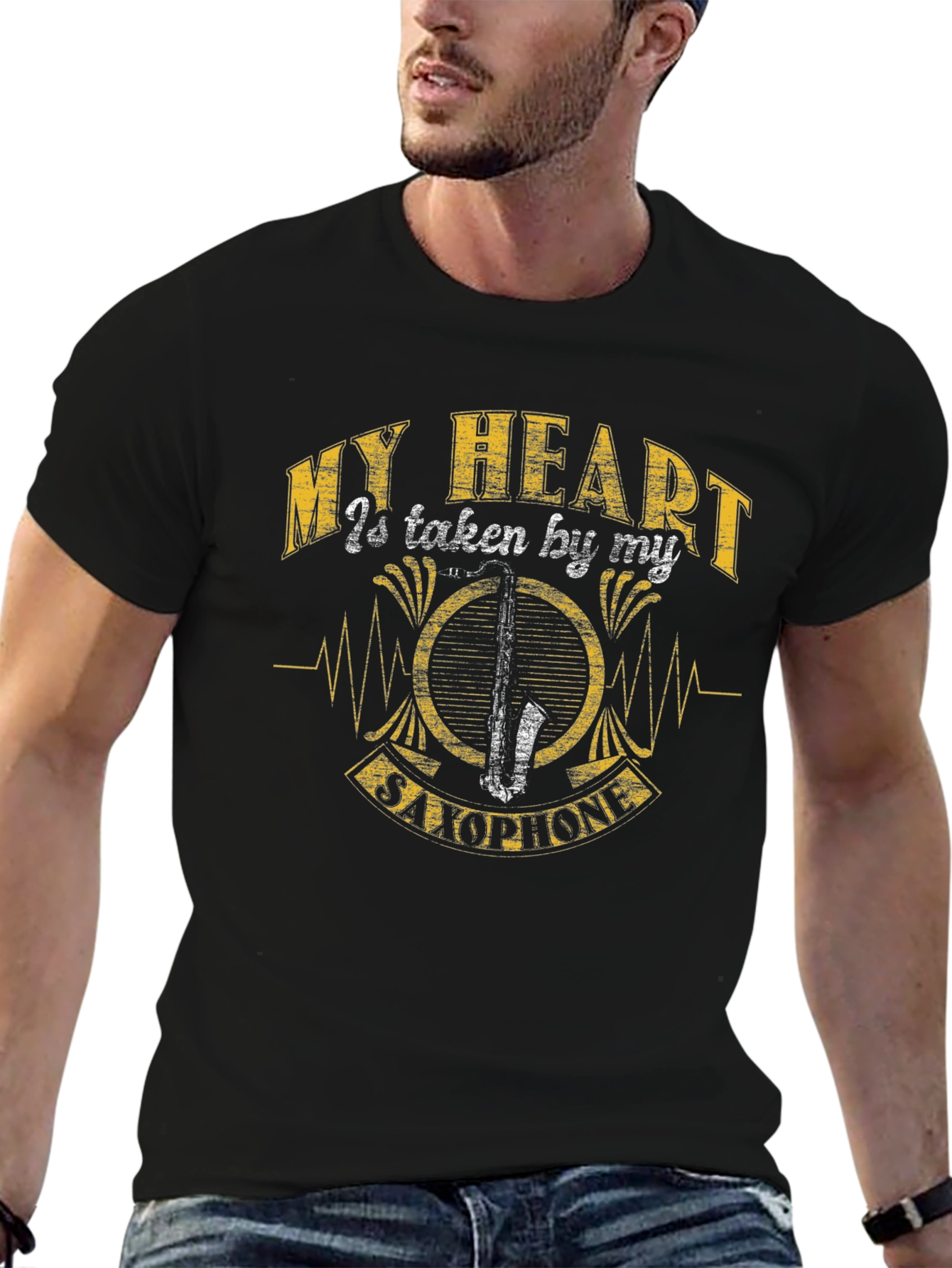 My Heart Saxophone Graphic Tee