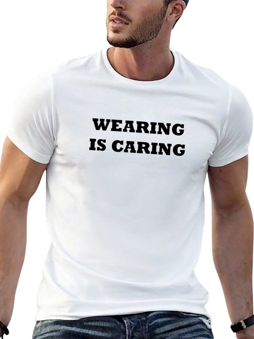 Wearing Is Caring Black Graphic Tee