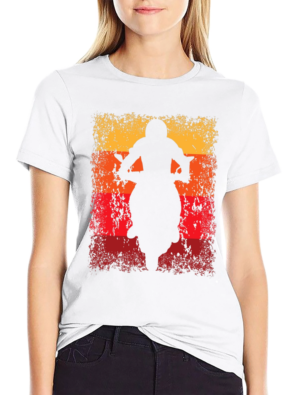 Retro Motorcycle Silhouette Graphic T-Shirt