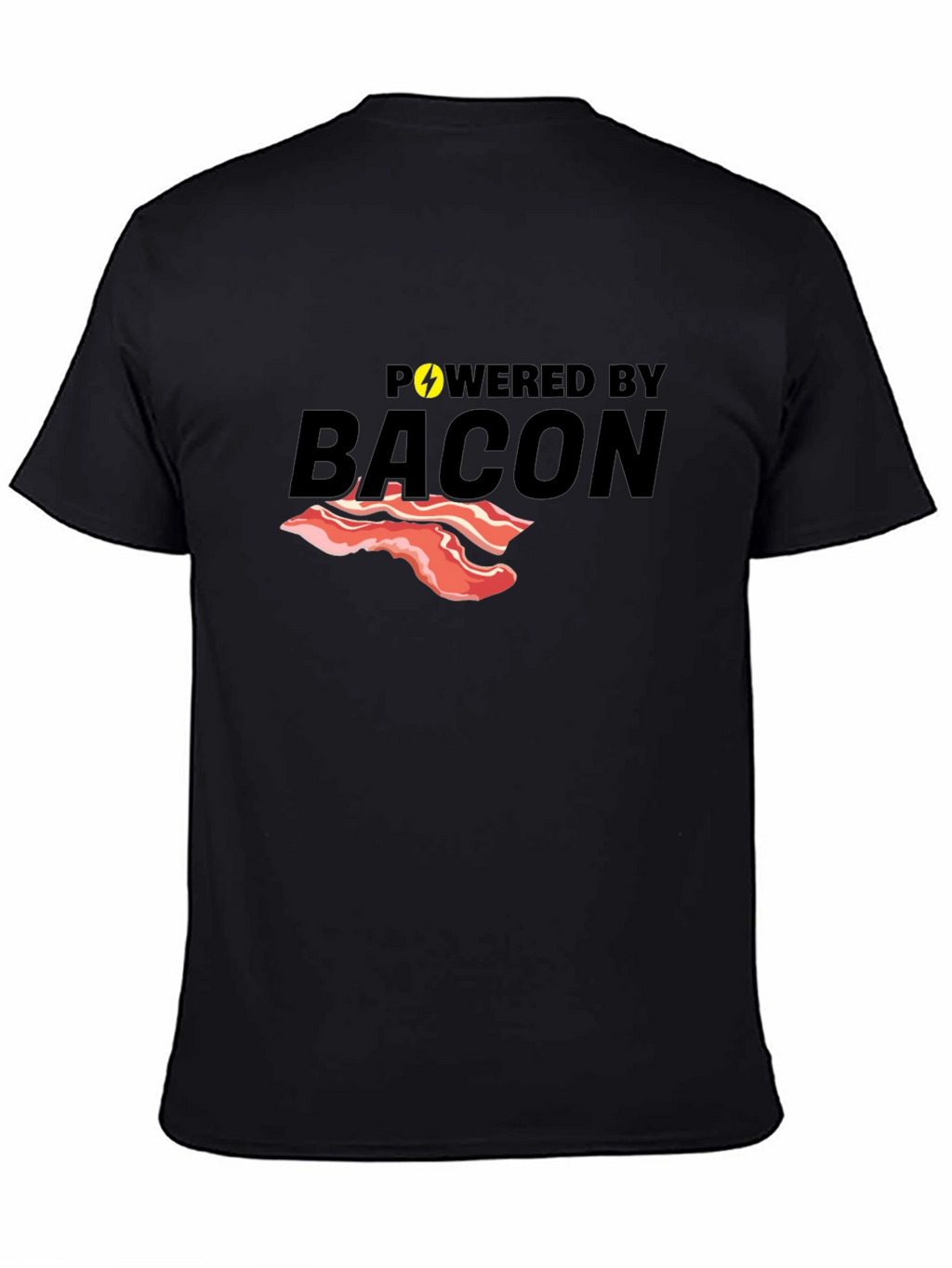 Powered By Bacon T-Shirt Funny Foodie Tee