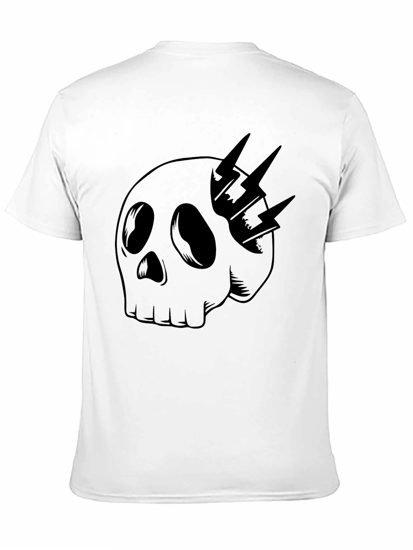 Skull & Lightning Bolt Graphic Tee - Black