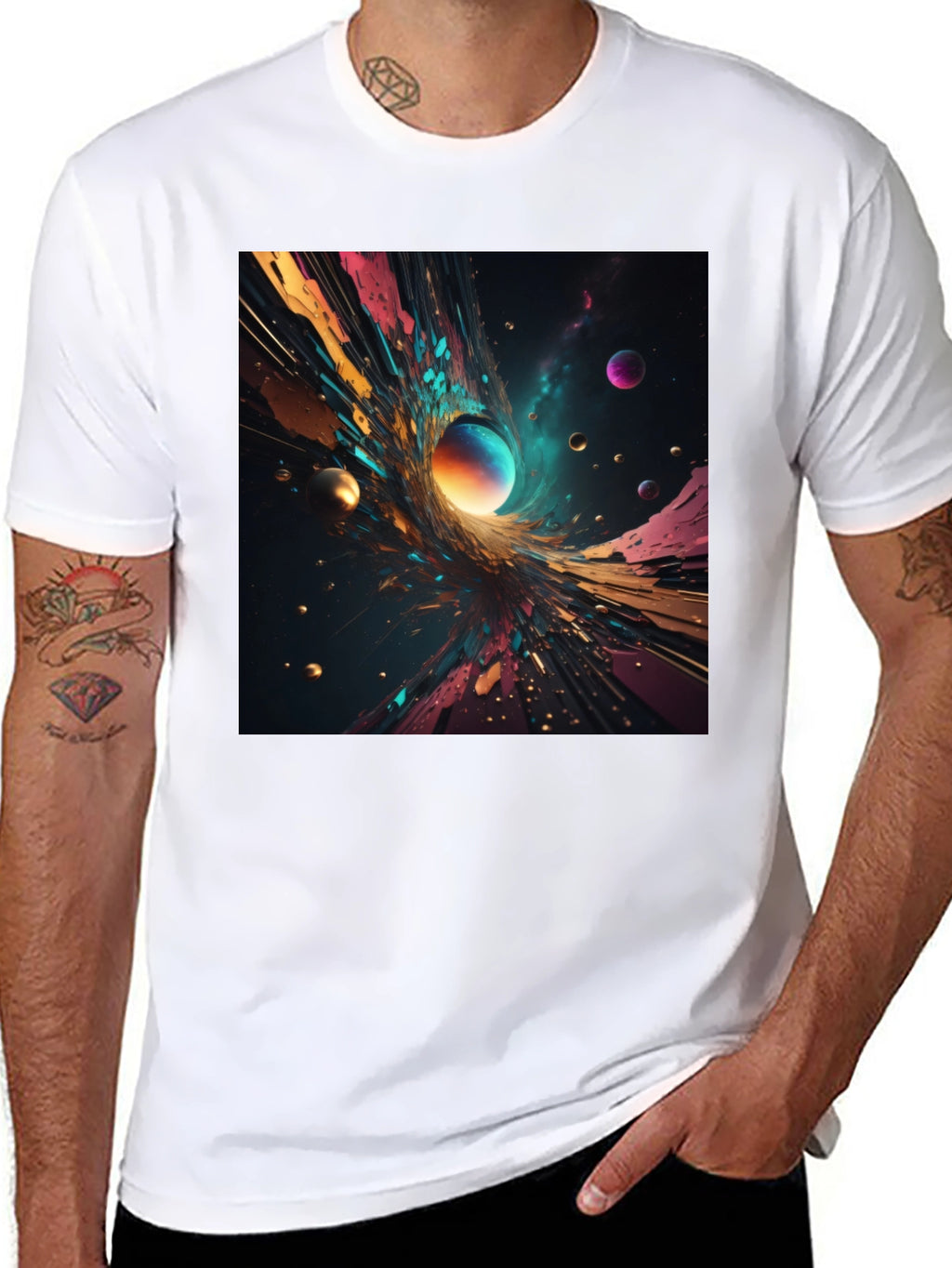 Abstract Universe Graphic T-Shirt