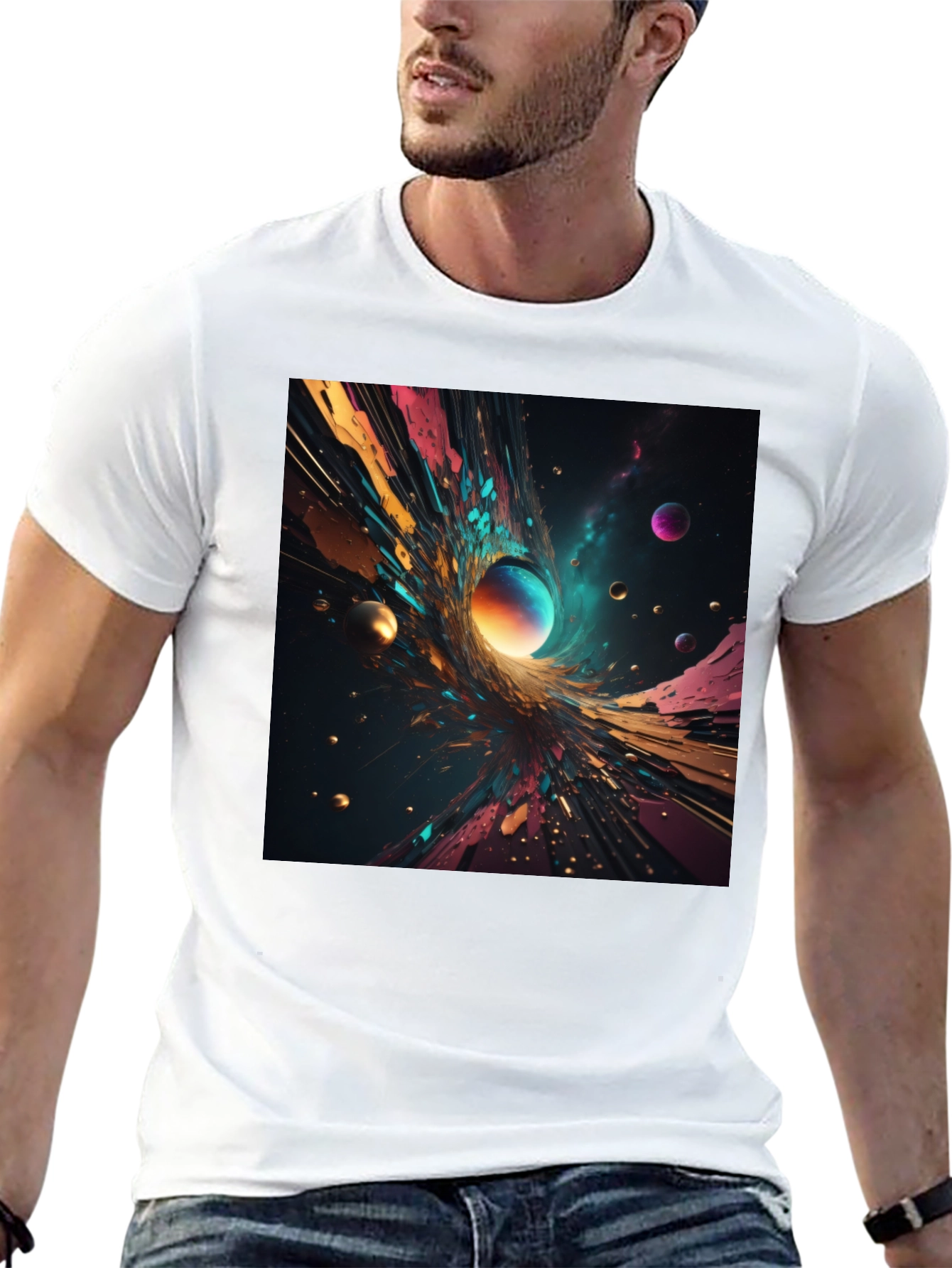 Abstract Universe Graphic T-Shirt
