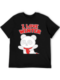 Winter Panda Graphic Tee - Black