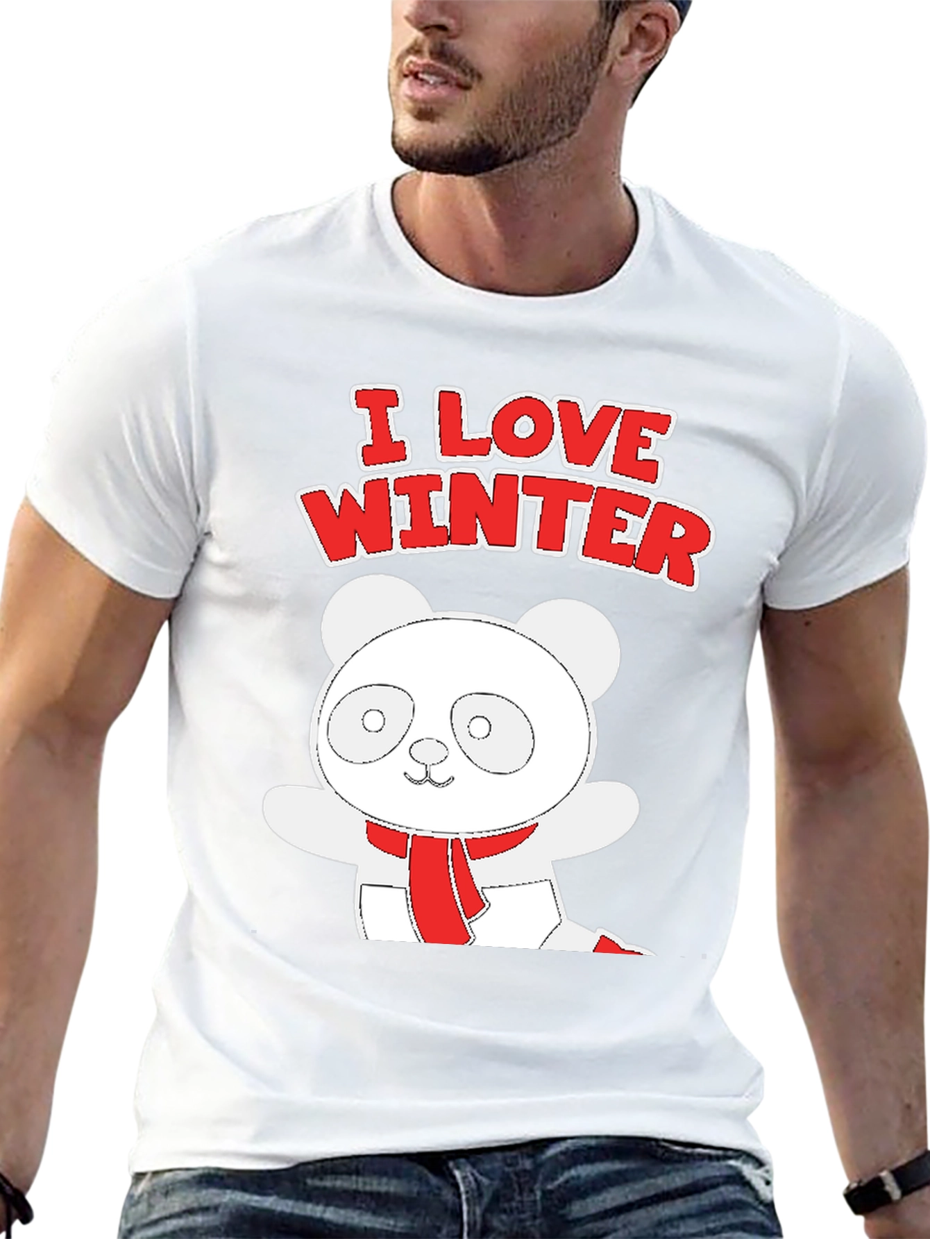 Winter Panda Graphic Tee - Black