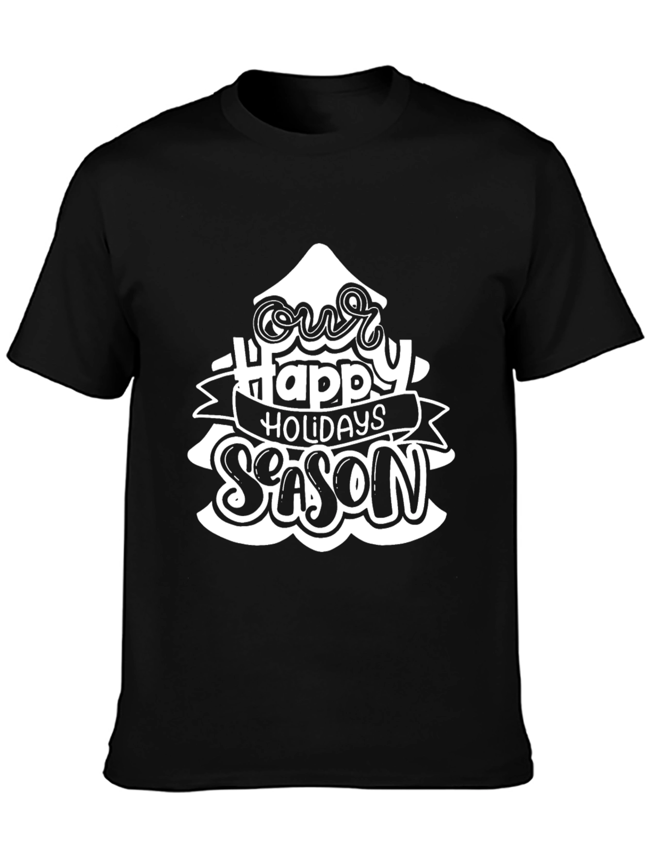 Holiday Season Graphic Tee - Black