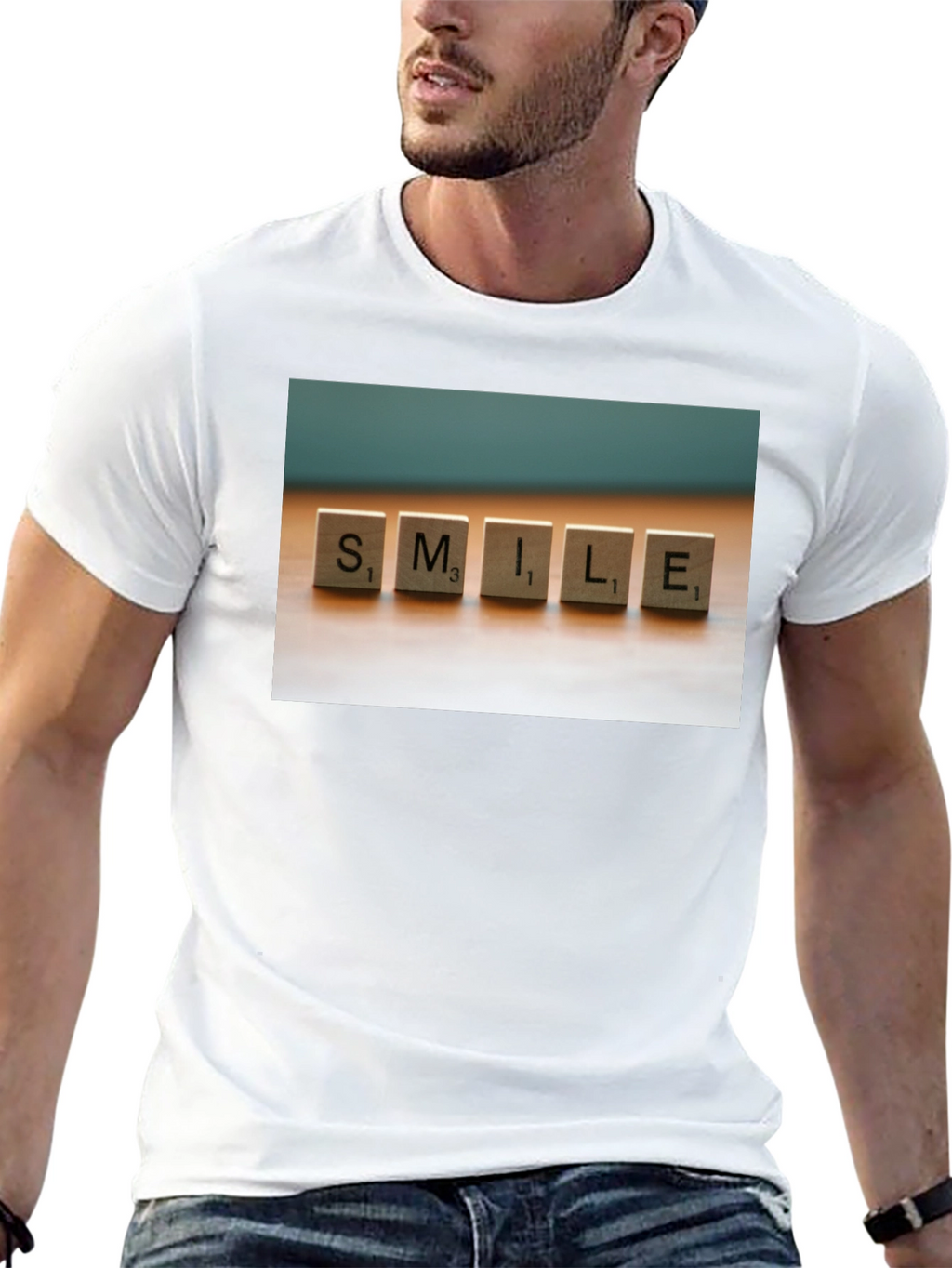 Smile Scrabble Tile Graphic T-Shirt