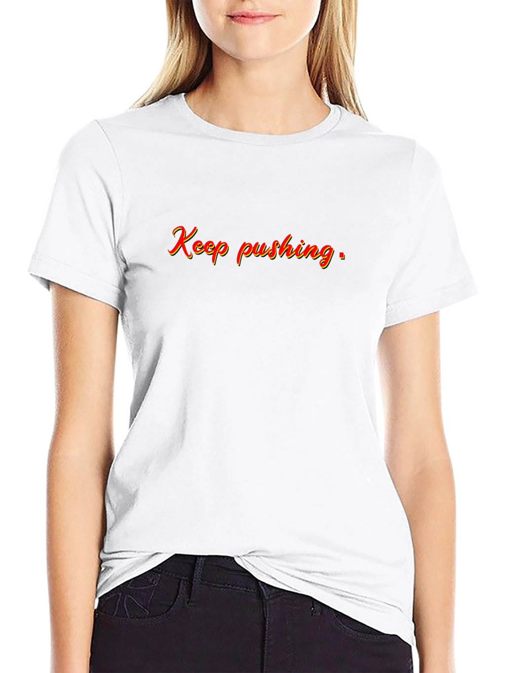 Keep Pushing Black Graphic Tee
