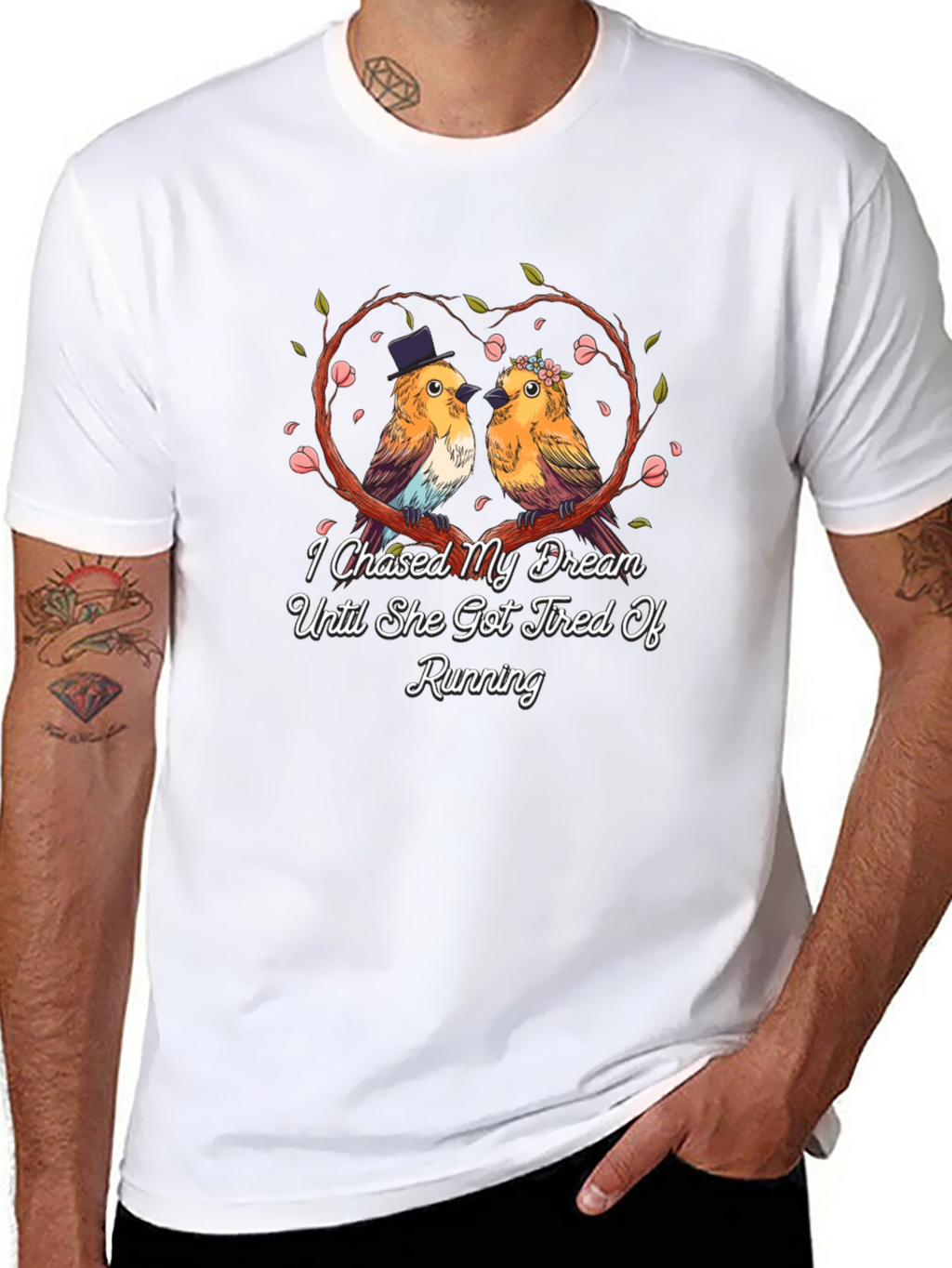 I Chased My Dream Bird Couple Graphic Tee