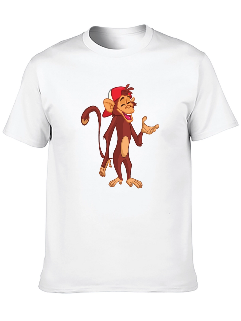 Cartoon Monkey Graphic T-Shirt - Casual Black Tee