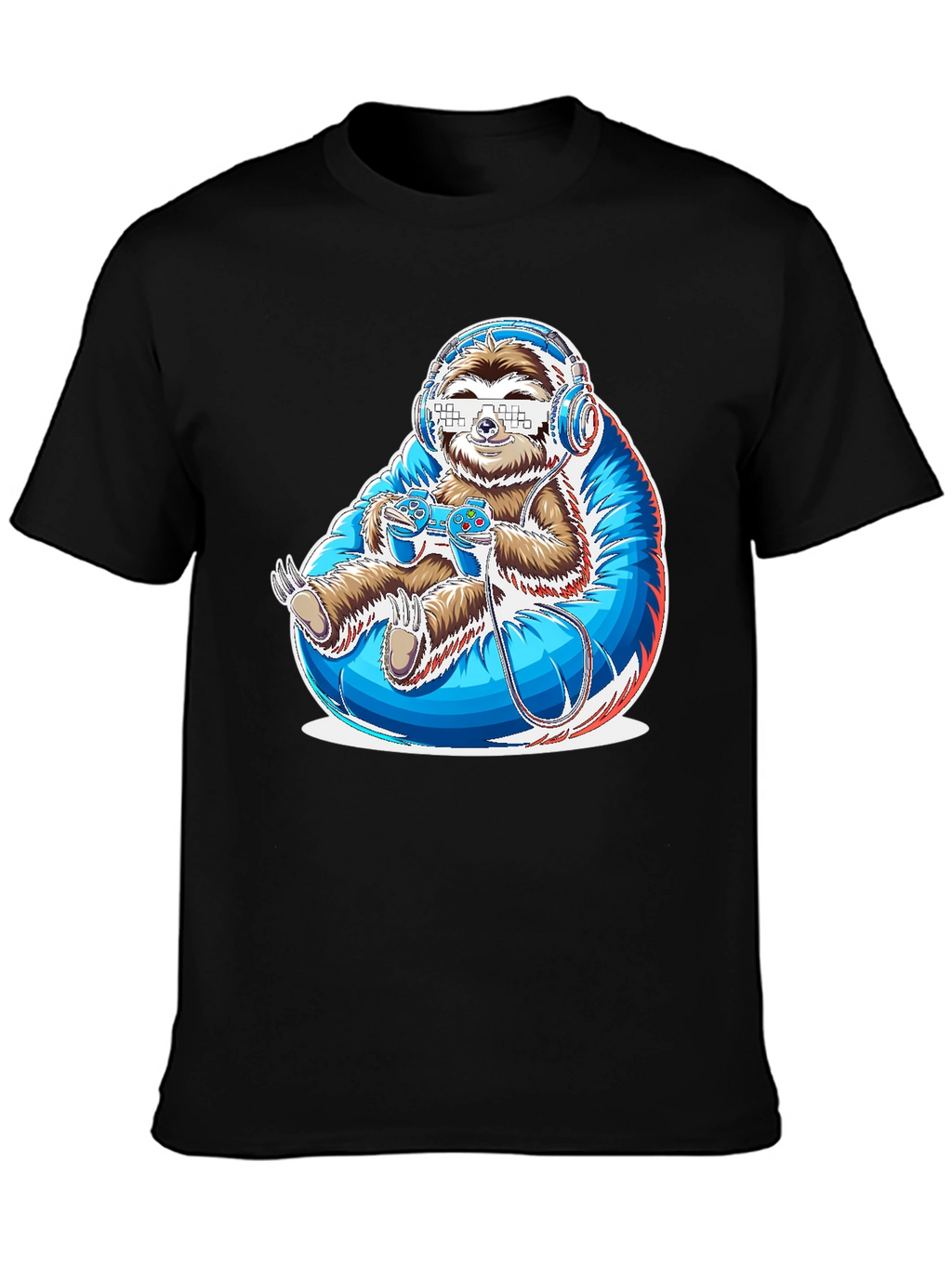 Gamer Sloth Graphic Tee - Funny Cool Relaxed Style