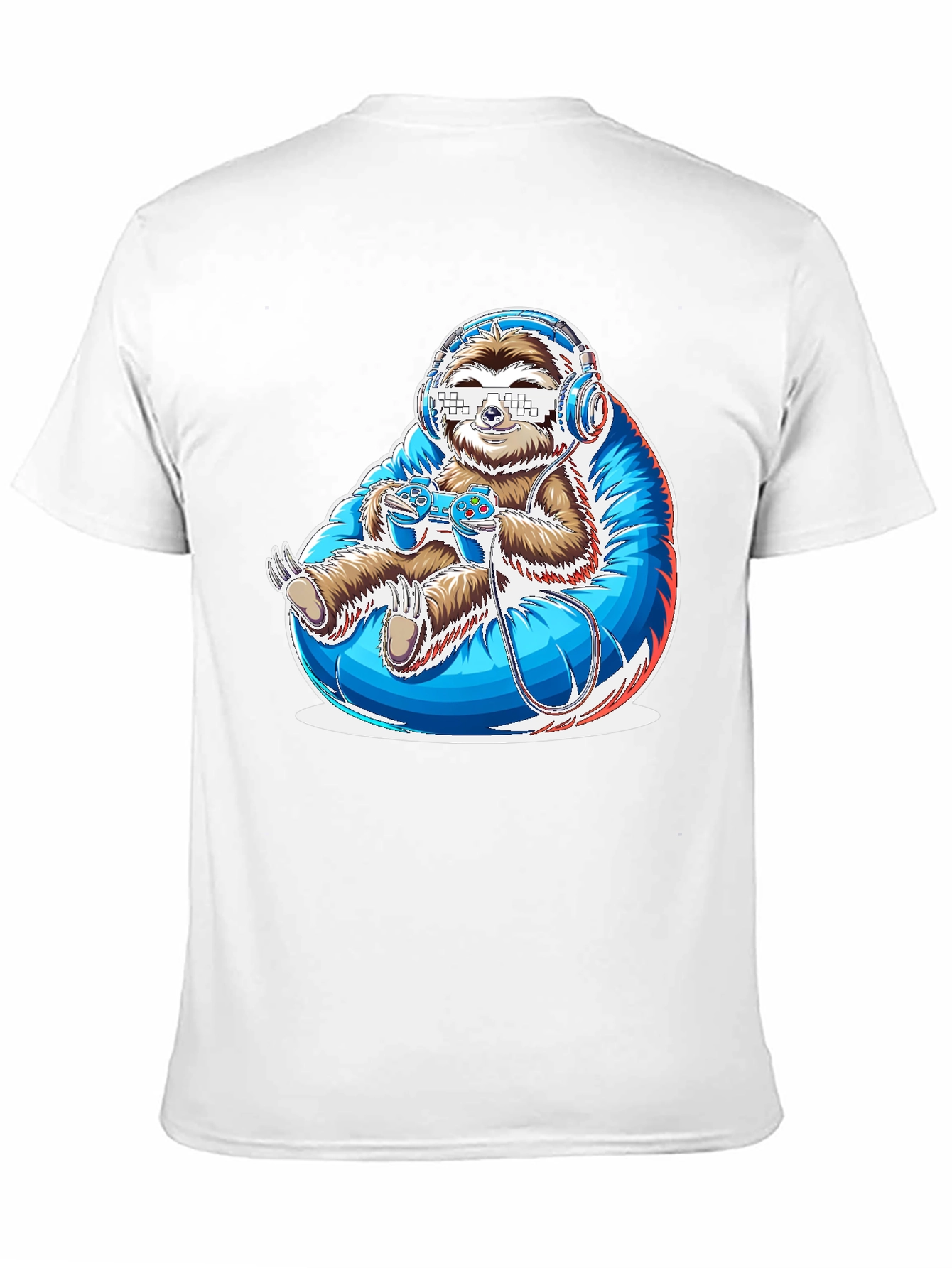 Gamer Sloth Graphic Tee - Funny Cool Relaxed Style