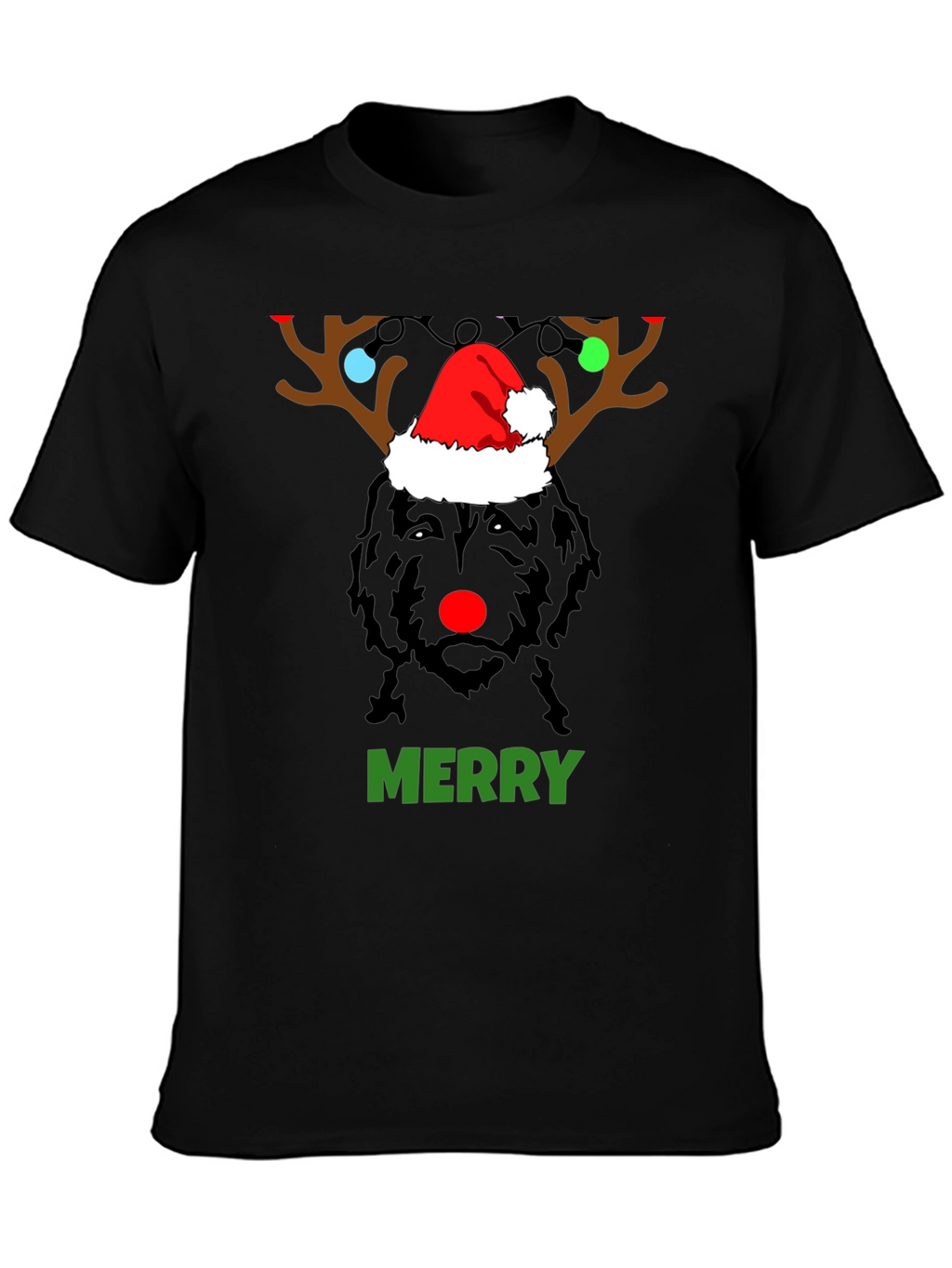 Festive Dog Reindeer Christmas T-Shirt