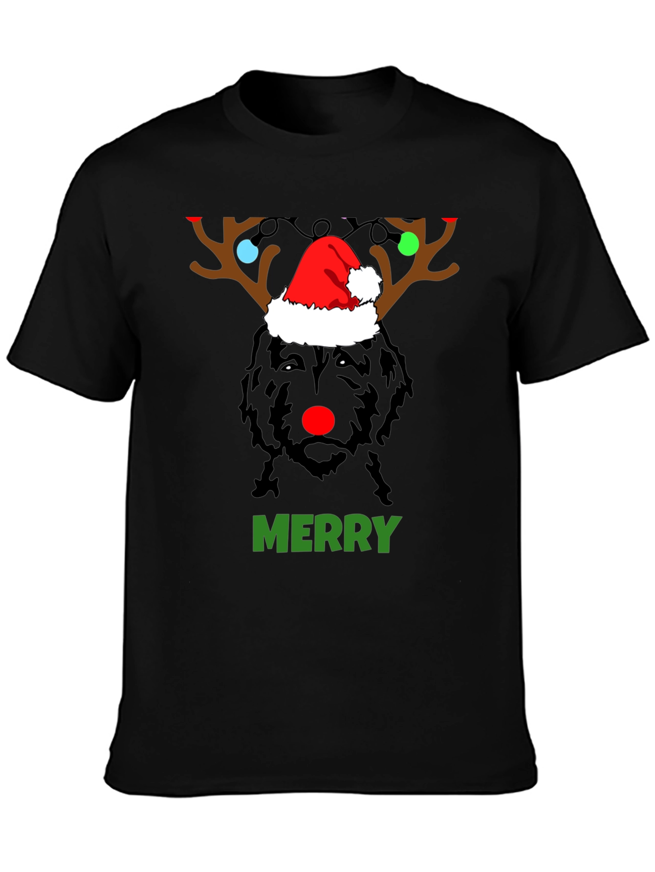 Festive Dog Reindeer Christmas T-Shirt