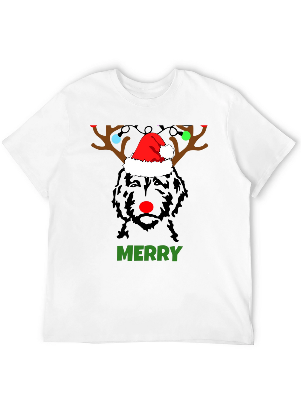 Festive Dog Reindeer Christmas T-Shirt