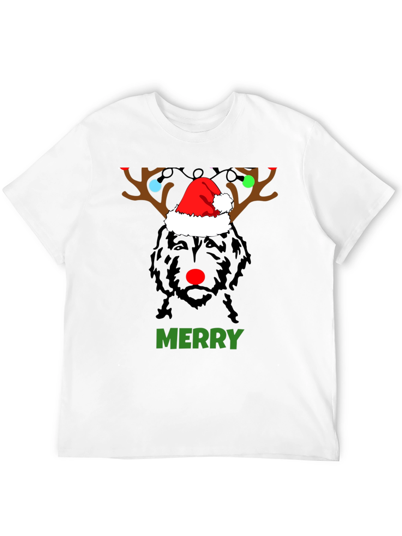 Festive Dog Reindeer Christmas T-Shirt