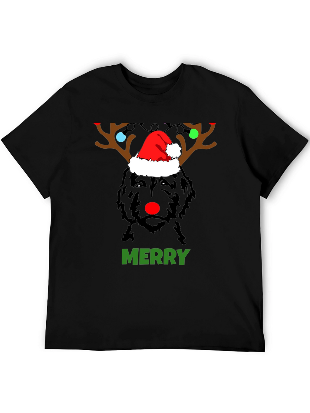 Festive Dog Reindeer Christmas T-Shirt