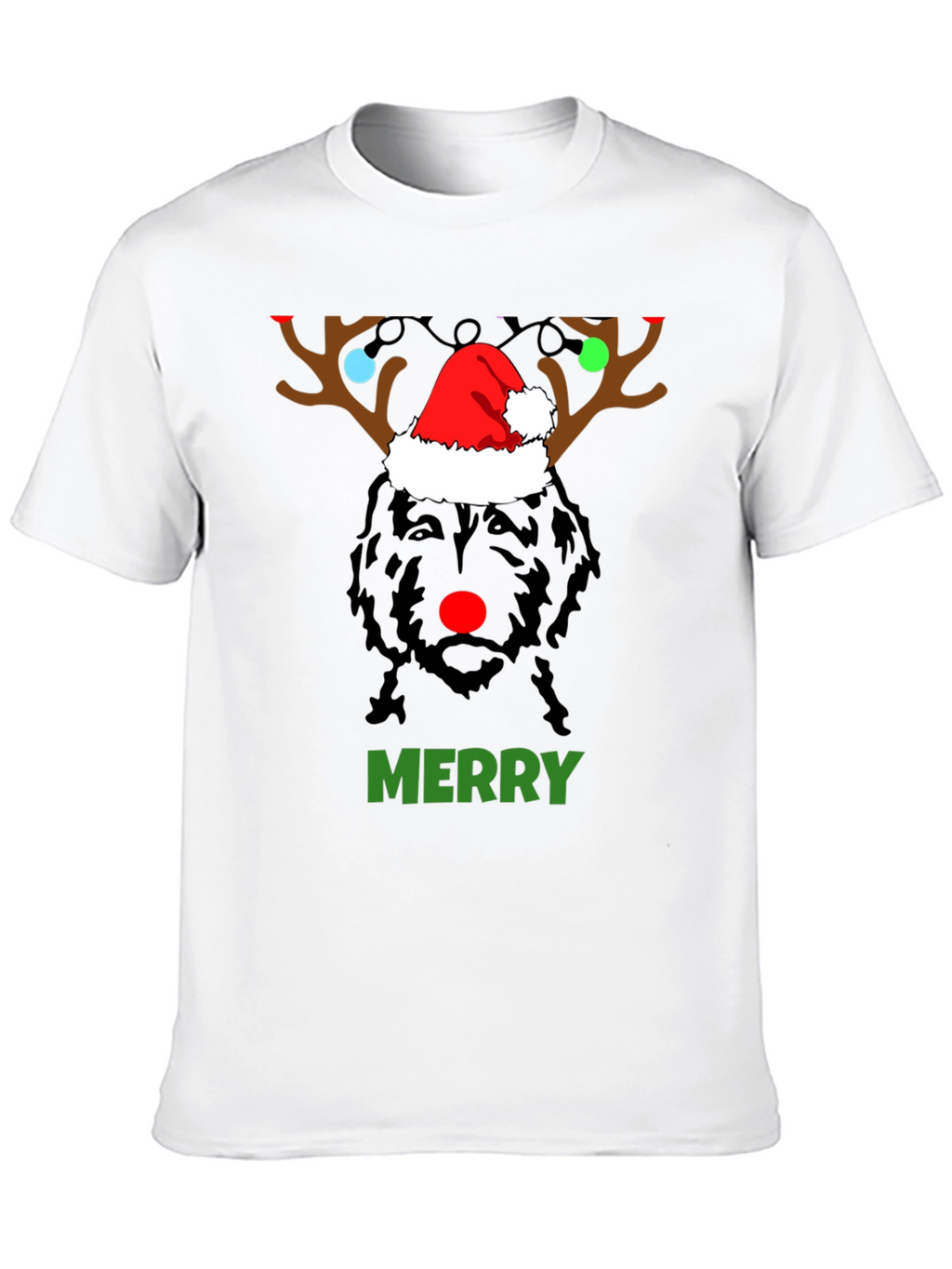 Festive Dog Reindeer Christmas T-Shirt