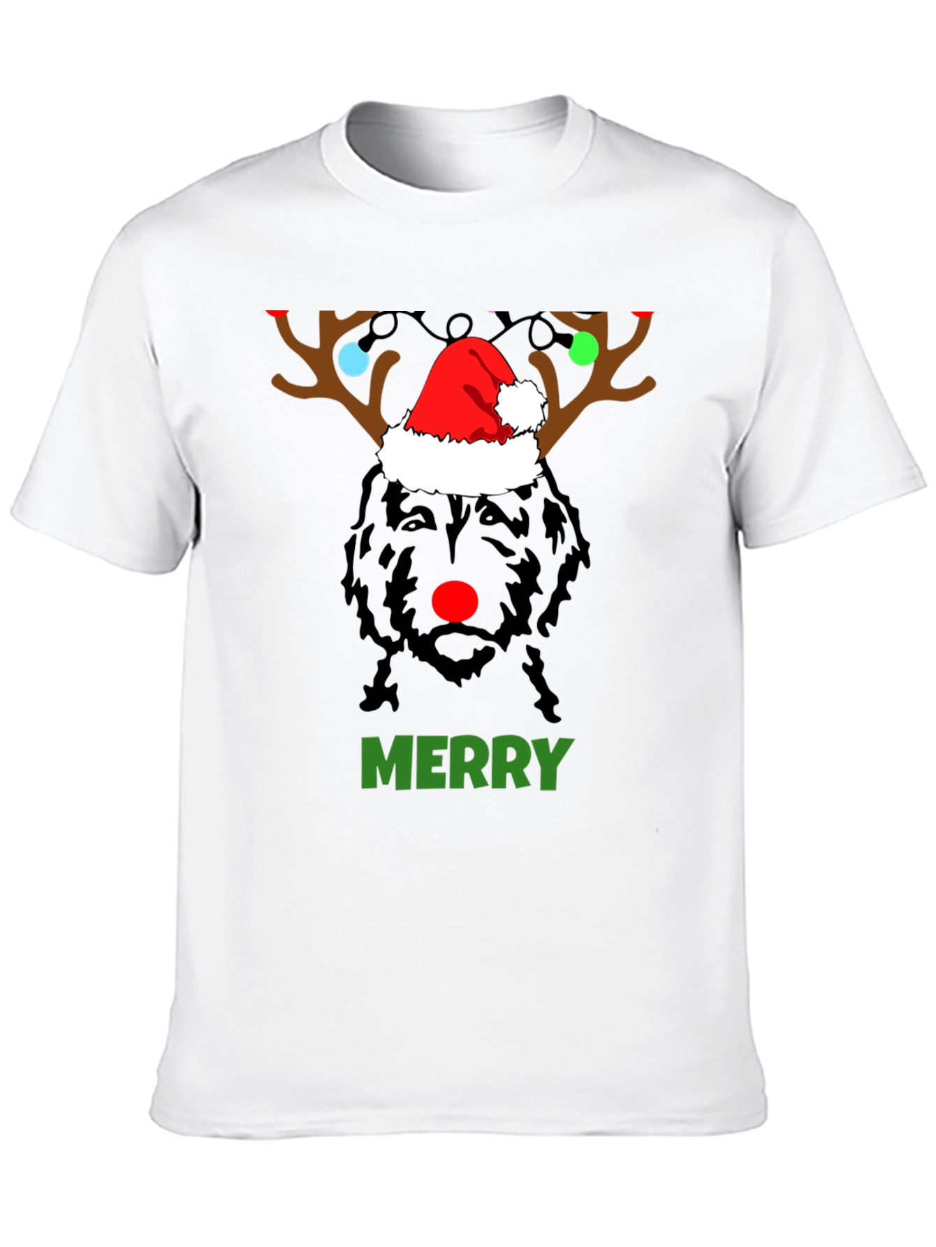 Festive Dog Reindeer Christmas T-Shirt