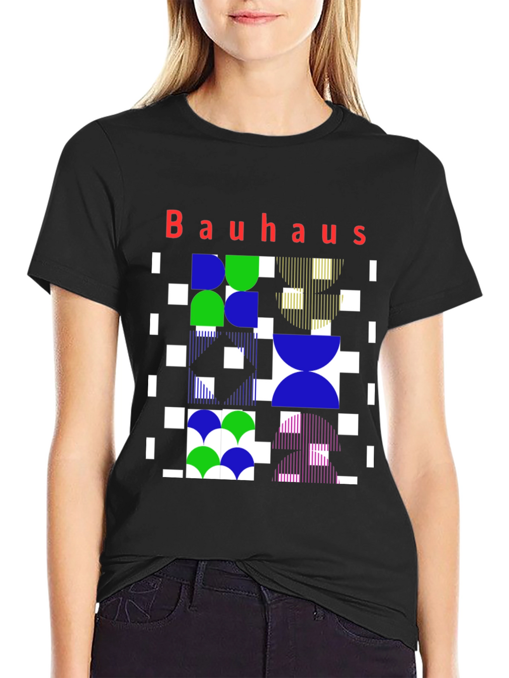 Bauhaus Geometric Print Graphic Tee