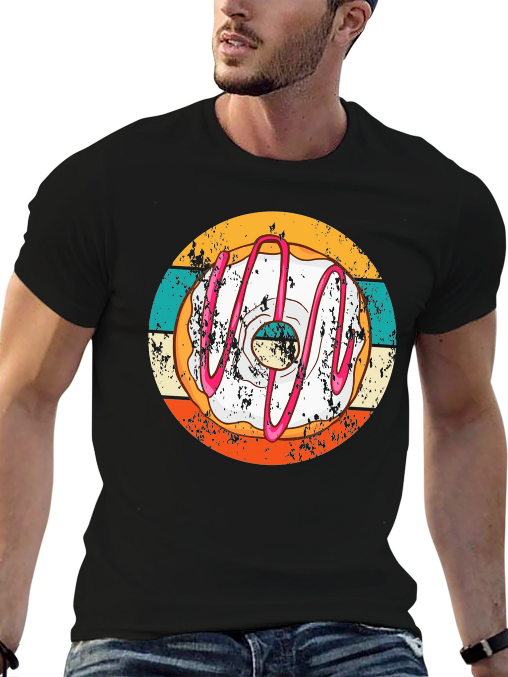 Retro Donut T-Shirt - Unique Graphic Tee