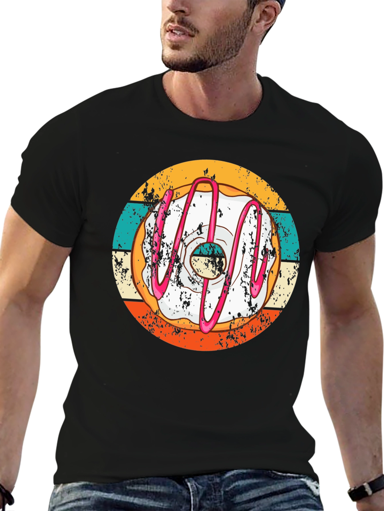 Retro Donut T-Shirt - Unique Graphic Tee