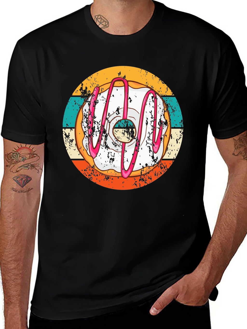 Retro Donut T-Shirt - Unique Graphic Tee