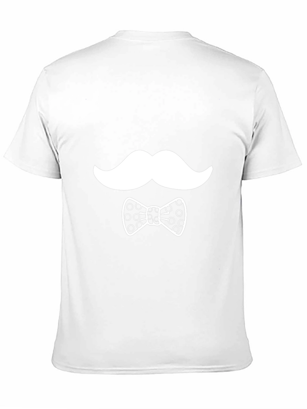 Novelty Mustache & Bow Tie Graphic Black T-Shirt