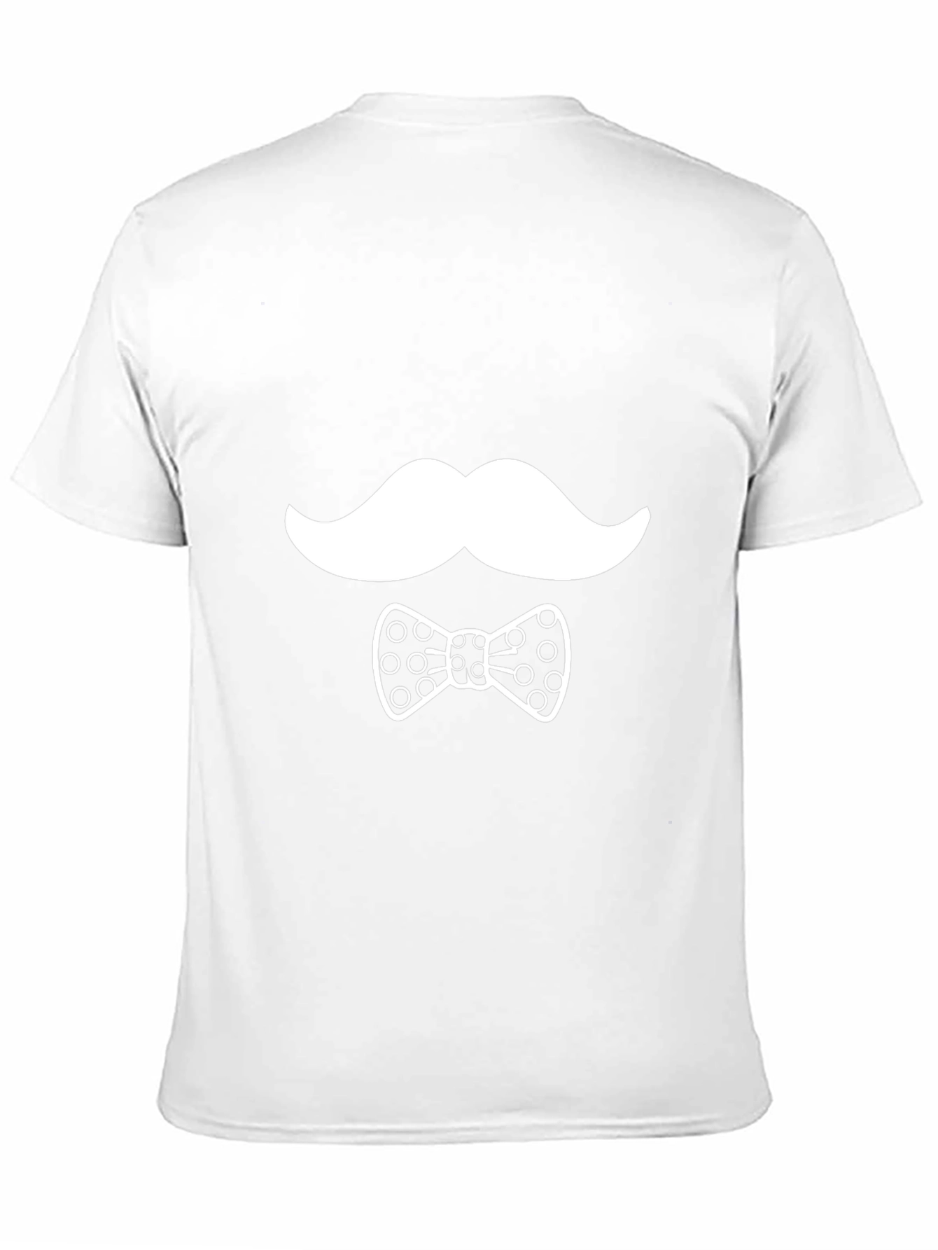 Novelty Mustache & Bow Tie Graphic Black T-Shirt