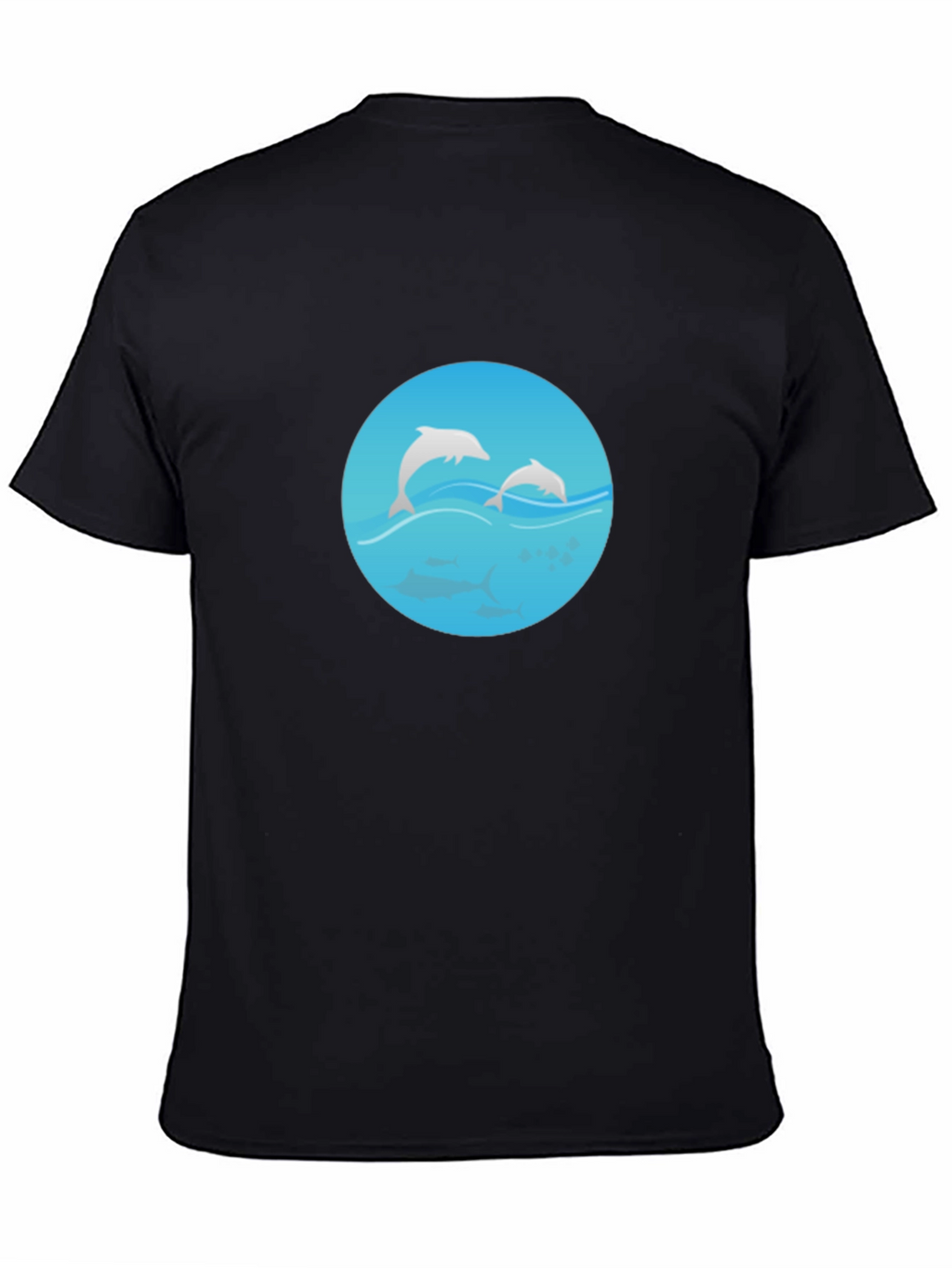 Black Dolphin Graphic Tee - Mens Casual T-Shirt