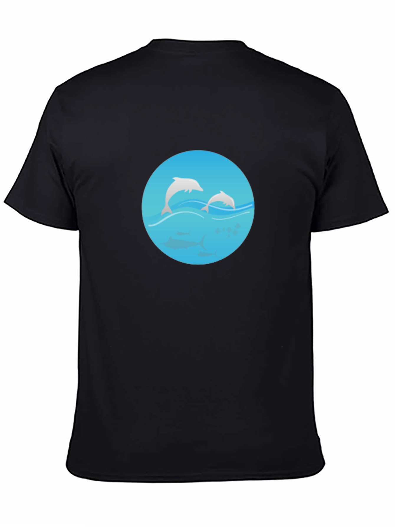 Black Dolphin Graphic Tee - Mens Casual T-Shirt