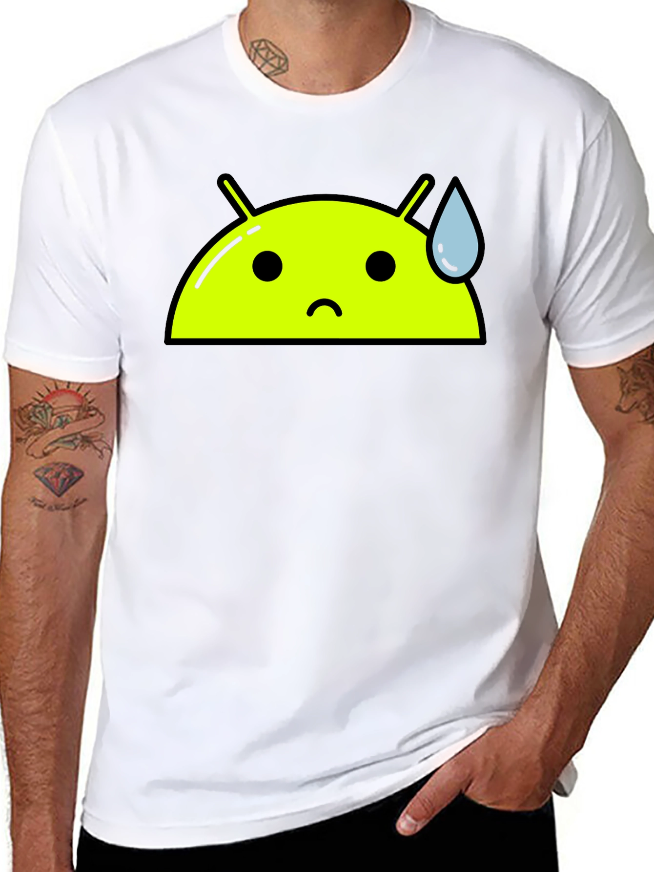 Android Bot Graphic Tee - Black