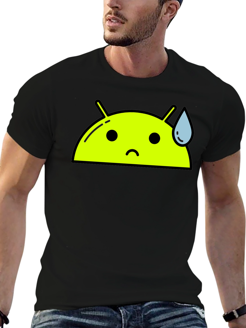Android Bot Graphic Tee - Black