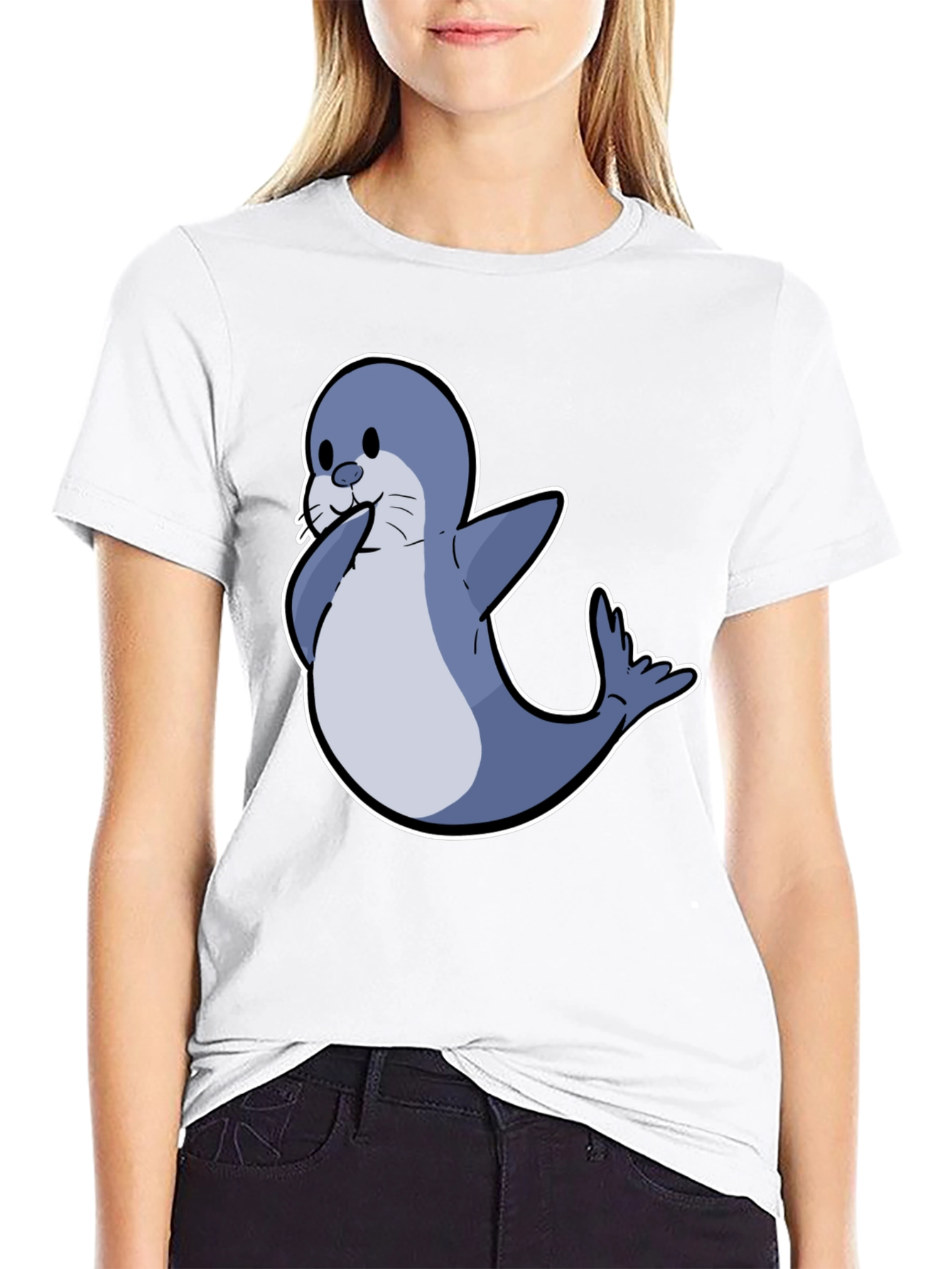 Seal Cartoon Graphic Tee - Cute Animal Shirt