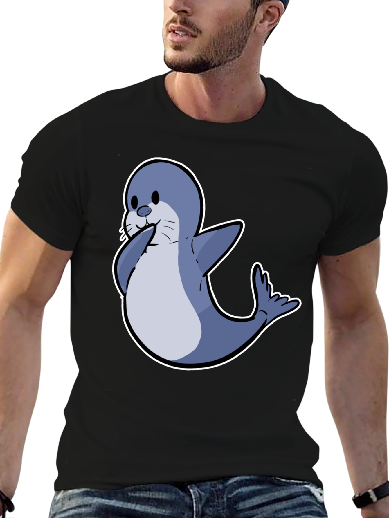Seal Cartoon Graphic Tee - Cute Animal Shirt