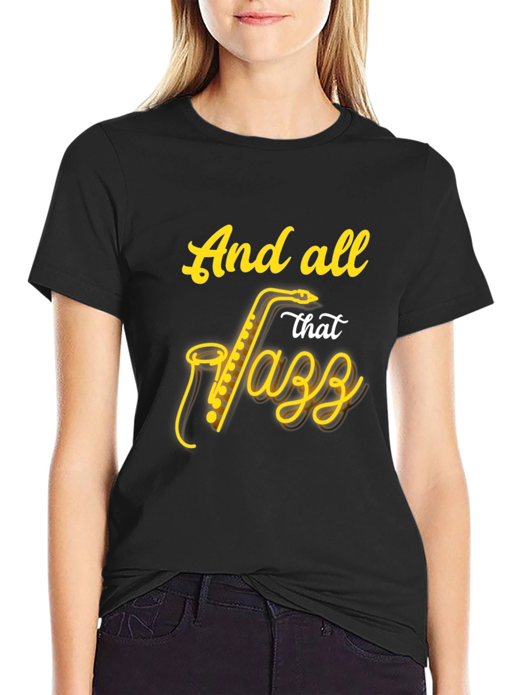 Jazz Saxophone Black T-Shirt - Music Lover Tee