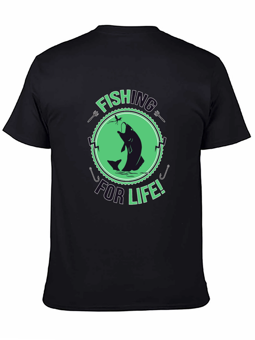 Fishing For Life Graphic T-Shirt - Black